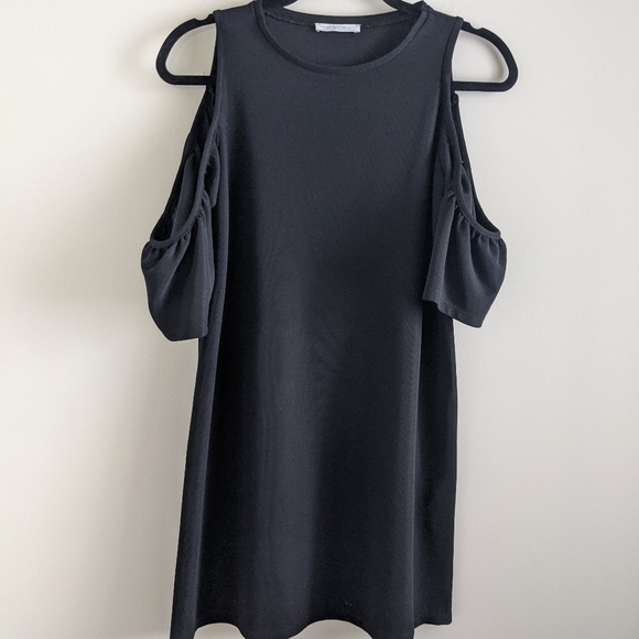 ZARA Trafaluc Cold Shoulder LBD A Line Dress S - Picture 7 of 16